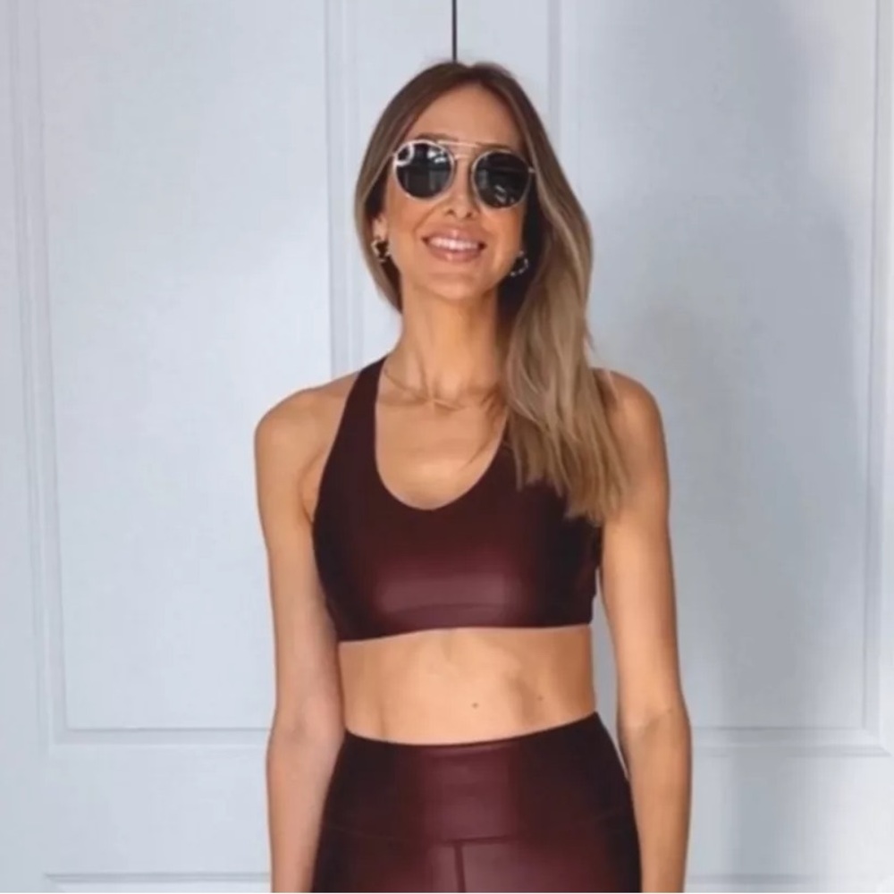 Noli Yoga Elevate Liquid Wine Red Racerback Sports Bra